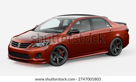 3D rendering of a brand-less generic concept car