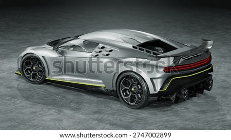 3D rendering of a brand-less generic concept car