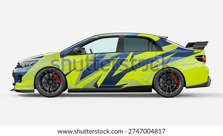 3D rendering of a brand-less generic concept car