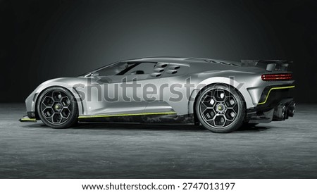 3D rendering of a brand-less generic concept car