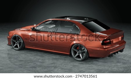3D rendering of a brand-less generic concept car