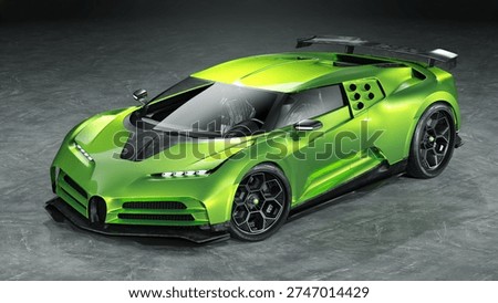 3D rendering of a brand-less generic concept car