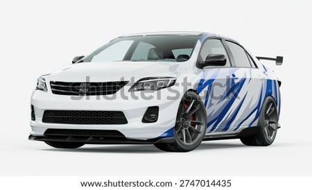 3D rendering of a brand-less generic concept car