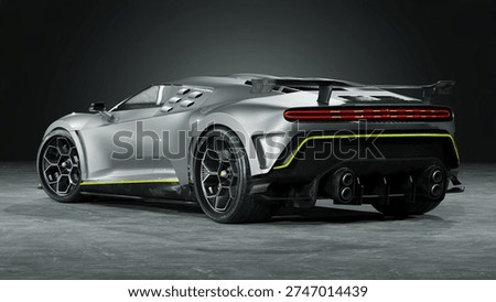 3D rendering of a brand-less generic concept car