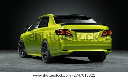 3D rendering of a brand-less generic concept car