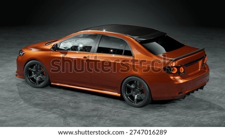 3D rendering of a brand-less generic concept car