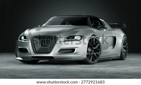 3D rendering of a brand-less generic concept car