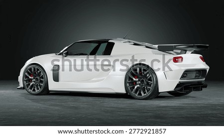 3D rendering of a brand-less generic concept car
