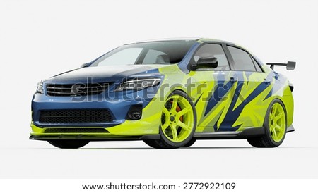 3D rendering of a brand-less generic concept car