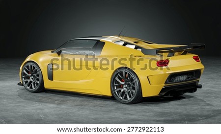 3D rendering of a brand-less generic concept car