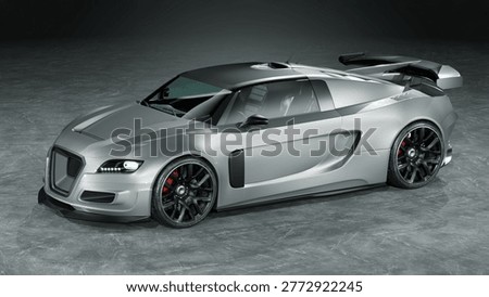 3D rendering of a brand-less generic concept car