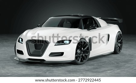 3D rendering of a brand-less generic concept car
