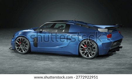 3D rendering of a brand-less generic concept car