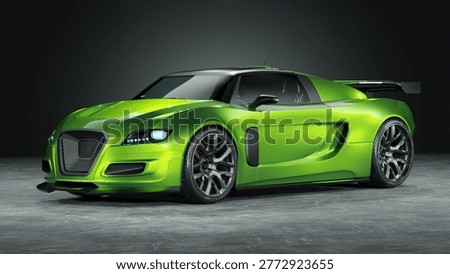 3D rendering of a brand-less generic concept car