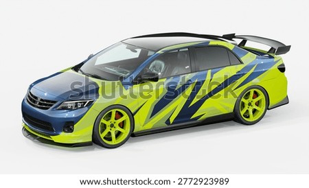 3D rendering of a brand-less generic concept car