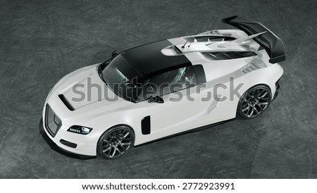 3D rendering of a brand-less generic concept car