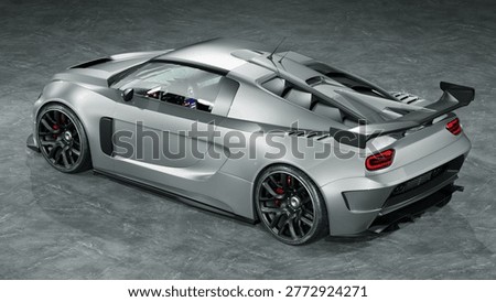 3D rendering of a brand-less generic concept car