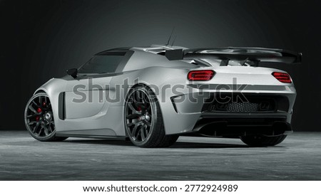 3D rendering of a brand-less generic concept car