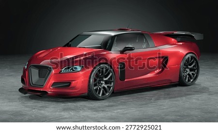 3D rendering of a brand-less generic concept car