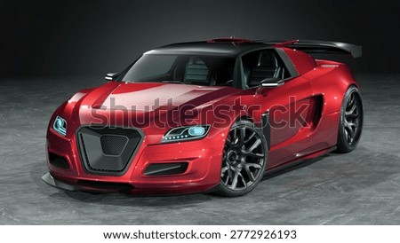 3D rendering of a brand-less generic concept car