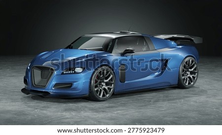 3D rendering of a brand-less generic concept car