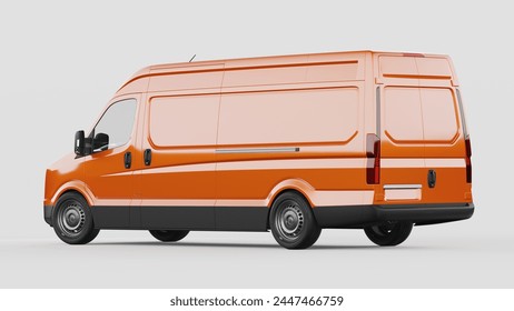 3D rendering of a brand-less generic delivery van