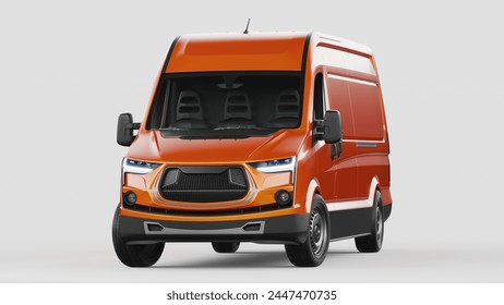 3D rendering of a brand-less generic delivery van
