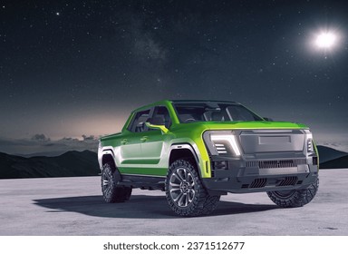 3D rendering of a brand-less generic pickup truck