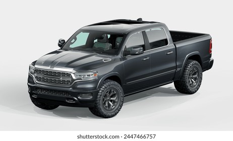 3D rendering of a brand-less generic pickup truck