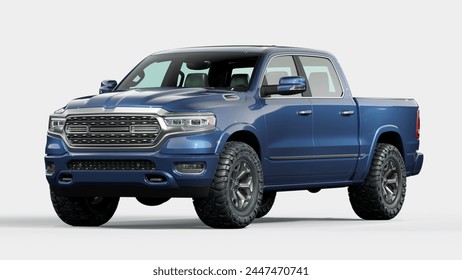 3D rendering of a brand-less generic pickup truck