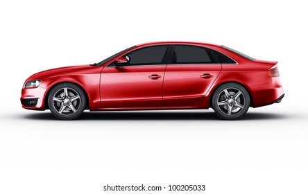 3d Rendering Of A Brandless Generic Red Car Of My Own Design In Studio Environemnt