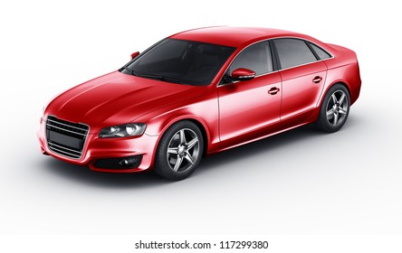 3d Rendering Of A Brandless Generic Red Car Of My Own Design In Studio Environemnt