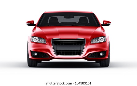 3d Rendering Of A Brandless Generic Red Car Of My Own Design In Studio Environemnt