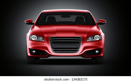 3d Rendering Of A Brandless Generic Red Car Of My Own Design In Studio Environemnt