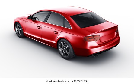 3d Rendering Of A Brandless Generic Red Car Of My Own Design In Studio Environemnt