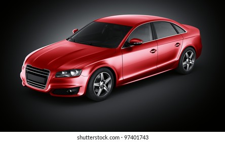 3d Rendering Of A Brandless Generic Red Car Of My Own Design In Studio Environemnt