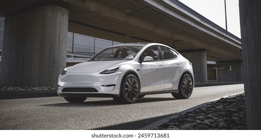 3D rendering of a brand-less generic SUV
