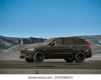 3D rendering of a brand-less generic SUV