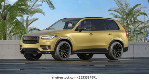 3D rendering of a brand-less generic SUV