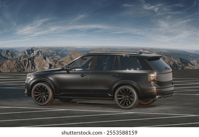 3D rendering of a brand-less generic SUV