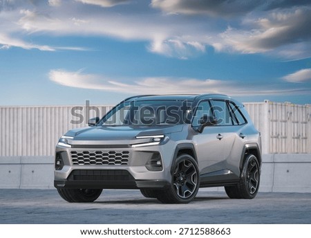 3D rendering of a brand-less generic SUV
