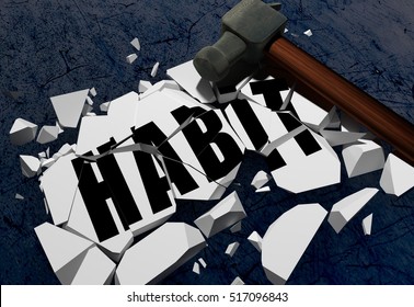 3D rendering of Breaking habit symbol