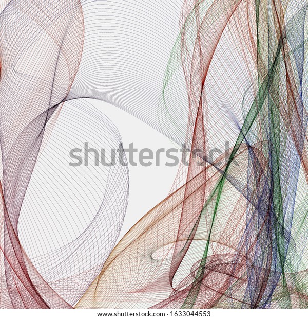 3d Rendering Bright Colours Lines On Stock Illustration 1633044553