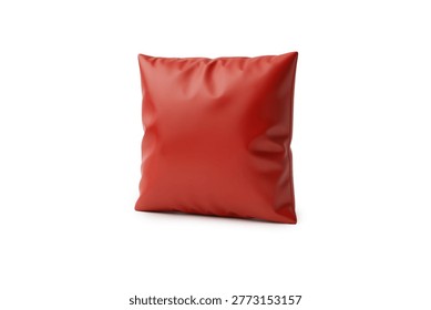 3d rendering of a bright red satin cover concealing a square object, featuring a smooth surface and natural drape.