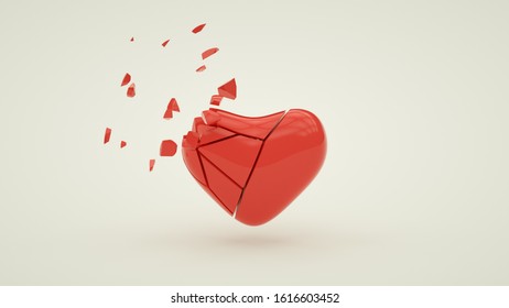 3D rendering of a broken heart shape
