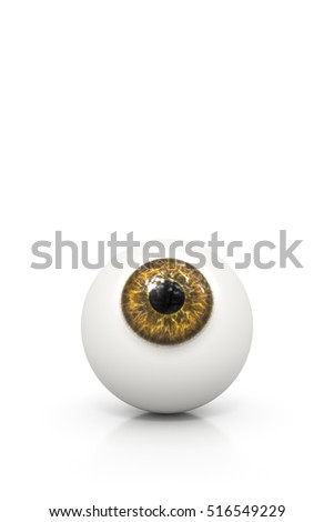 3d rendering of a brown eyeball isolated on white