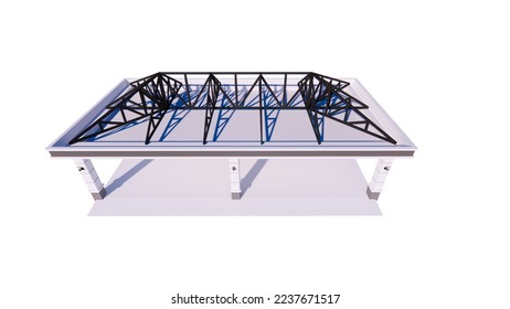3D Rendering building car