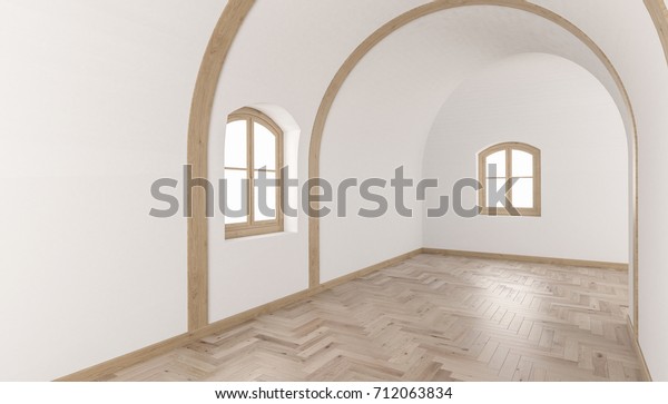 3d Rendering Building Interior Barrel Vault Stock Illustration