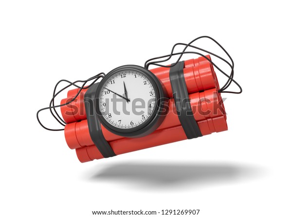 3d Rendering Bundle Dynamite Sticks Clock Stock Illustration 1291269907 ...