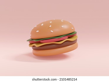 3D Rendering of burger on background. 3D Render illustration. - Powered by Shutterstock